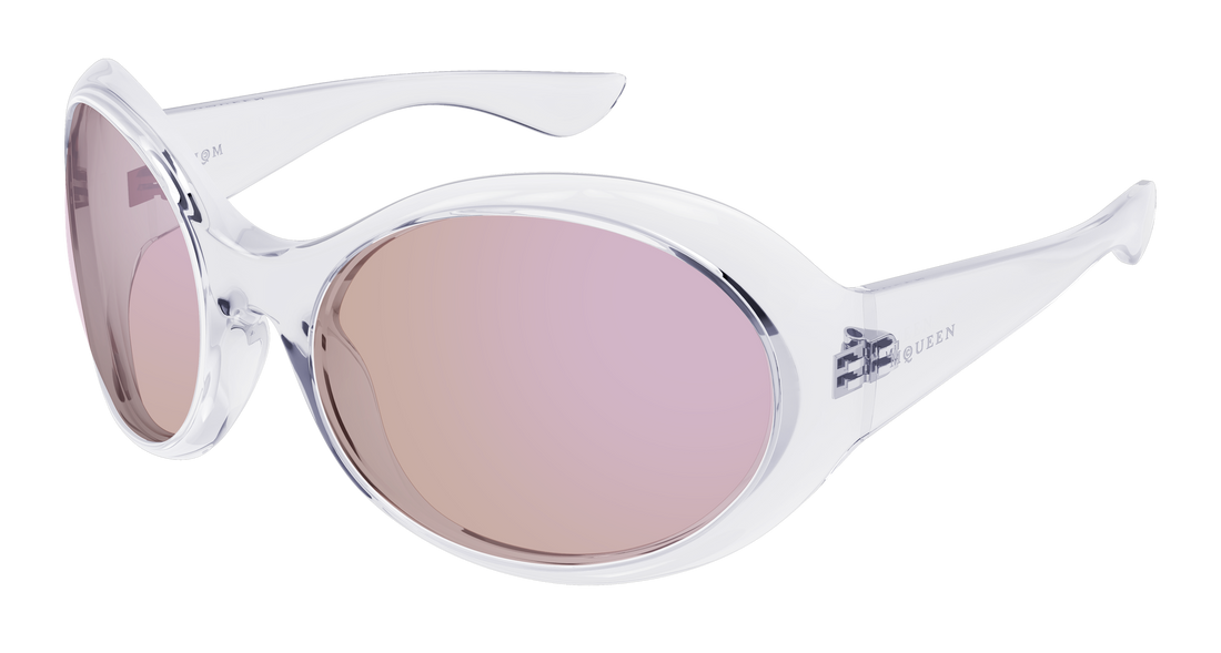 Solglasögon alexander mcqueen am0592s 004 transparente round/oval/panthos unisex storlek 65mm - Huvudvy