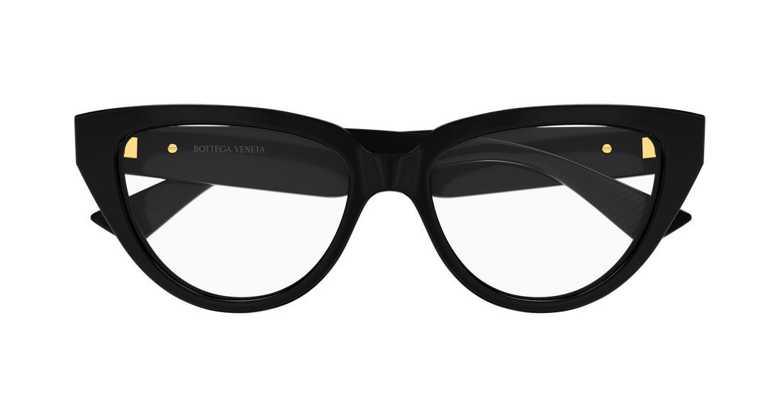 Óculos graduados bottega veneta bv1503o 001 negro cat eye femenino tamanho 53mm - Vista de detalhe