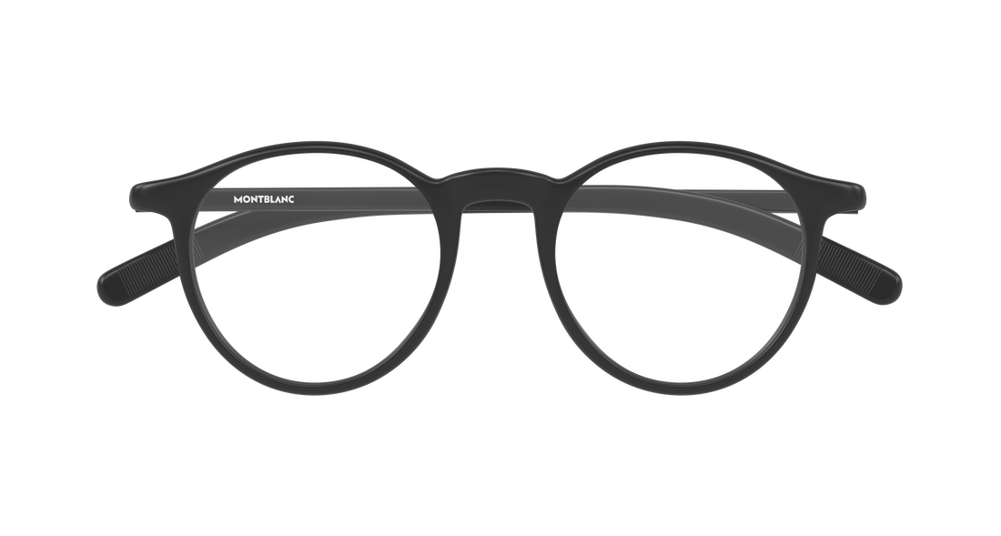 Óculos graduados montblanc mb0329o 005 negro round/oval/panthos masculino tamanho 49mm - Vista de detalhe