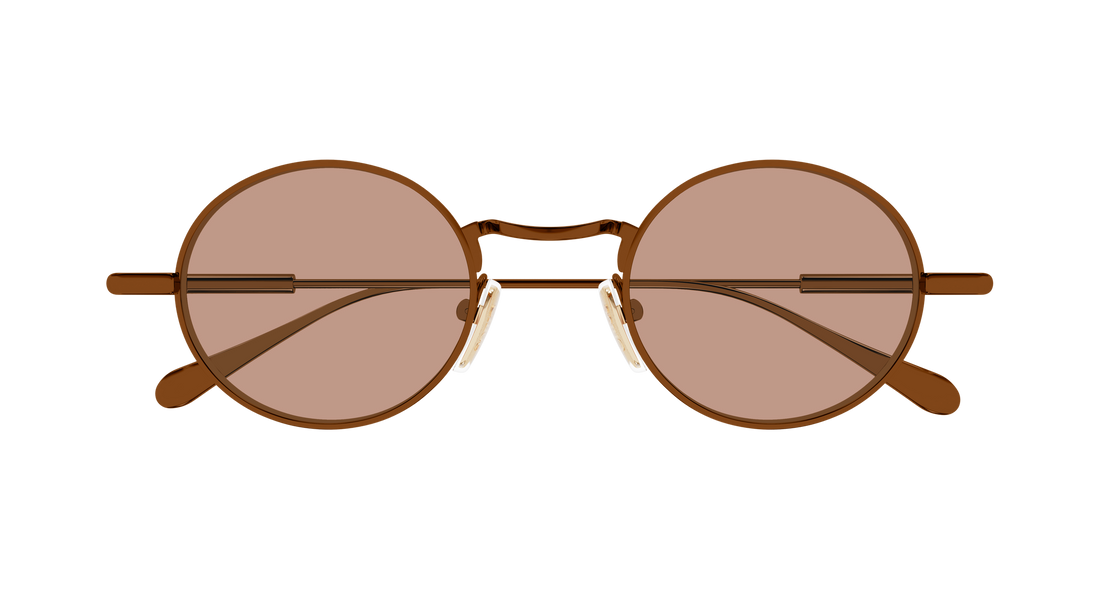 Óculos de sol chloé ch0414s 005 marron round/oval/panthos femenino tamanho 44mm - Vista de detalhe