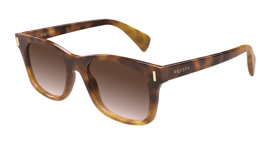 Óculos de sol alexander mcqueen am0551s 002 havana rectangular / squared masculino tamanho 52mm - Vista principal