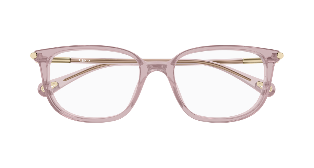 Óculos graduados chloé ch0400o 005 rosa cat eye femenino tamanho 53mm - Vista de detalhe
