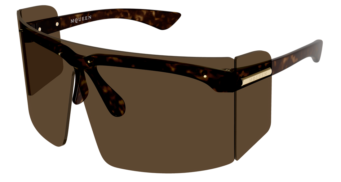 Sunčane naočale alexander mcqueen am0594s 002 havana shield unisex veličina 99mm - Glavni prikaz
