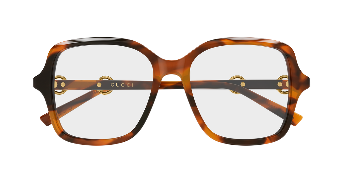 Óculos graduados gucci gg2217o 002 havana butterfly femenino tamanho 53mm - Vista de detalhe