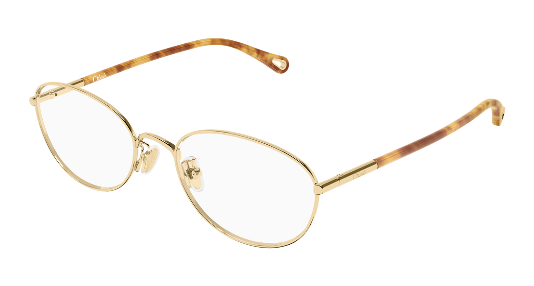 Óculos graduados chloé ch0402oa 002 dorado round/oval/panthos femenino tamanho 56mm - Vista principal