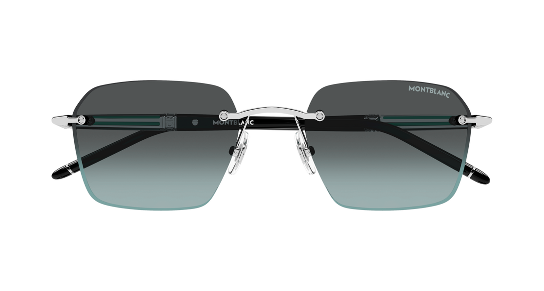 Óculos de sol montblanc mb0526s 002 plateado rectangular / squared masculino tamanho 54mm - Vista de detalhe