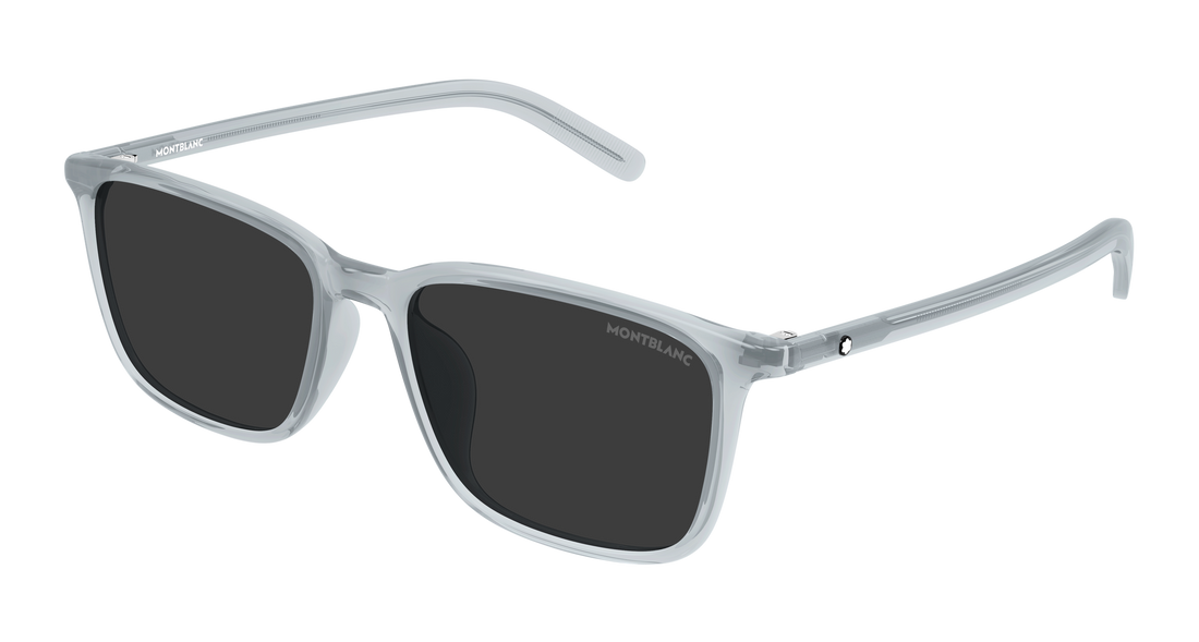 Solglasögon montblanc mb0528sa 004 gris rectangular / squared masculino storlek 56mm - Huvudvy