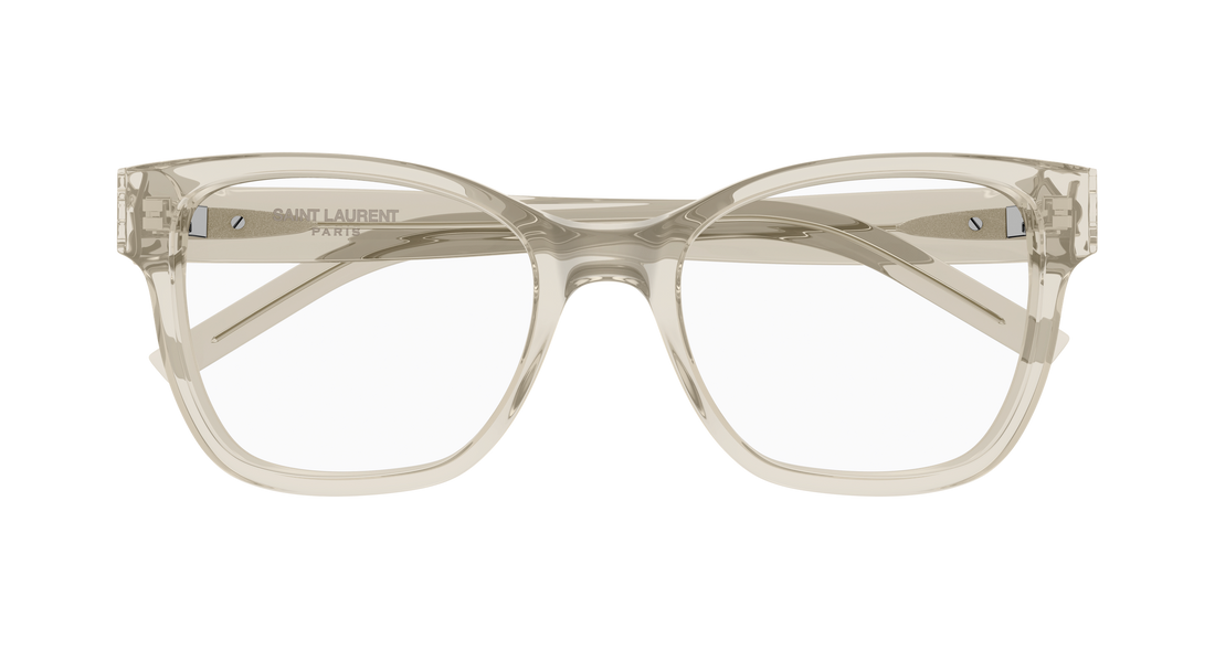 Óculos graduados saint laurent sl m158 010 beige cat eye femenino tamanho 54mm - Vista de detalhe