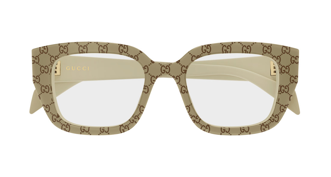 Brillen gucci gg2021o 005 beige cat eye femenino größe 50mm - Detailansicht