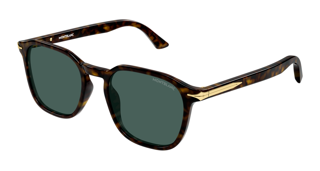 Óculos de sol montblanc mb0516s 002 havana rectangular / squared masculino tamanho 52mm - Vista principal