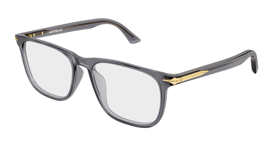 Óculos graduados montblanc mb0520ol 010 gris rectangular / squared masculino tamanho 58mm - Vista principal