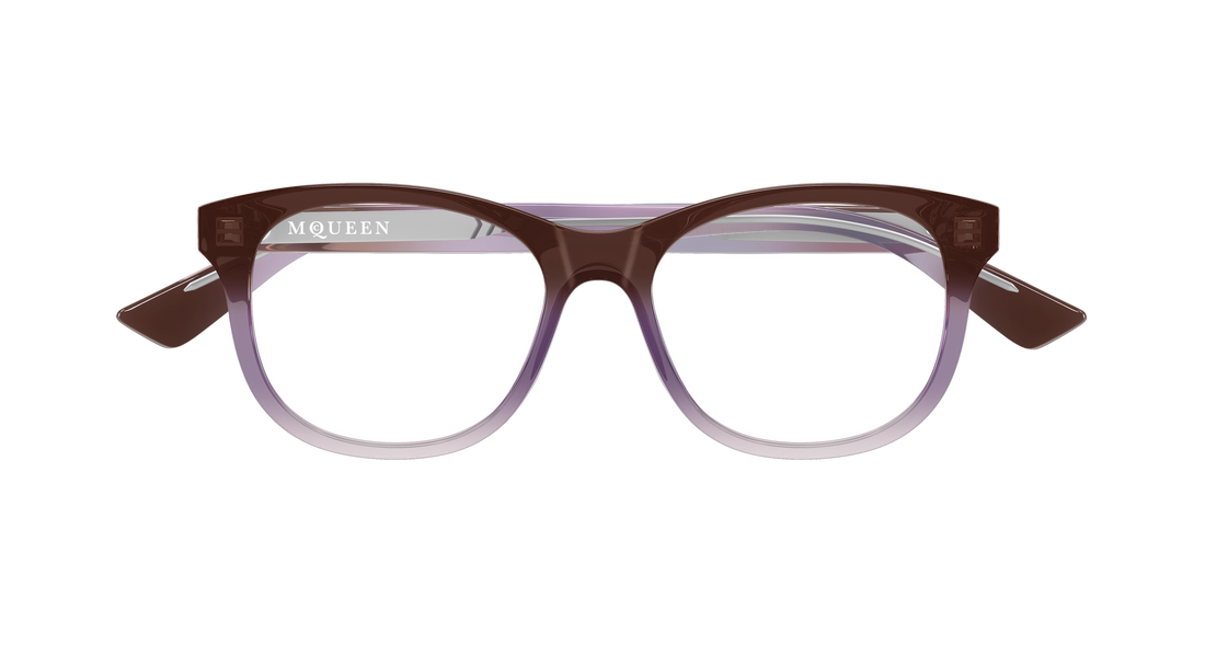 Brillen alexander mcqueen am0568o 012 marron cat eye femenino größe 53mm - Detailansicht