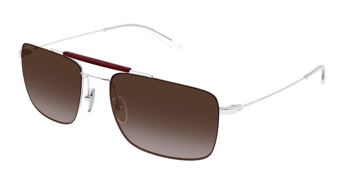 Óculos de sol gucci gg2256sa 004 plateado rectangular / squared masculino tamanho 59mm - Vista principal