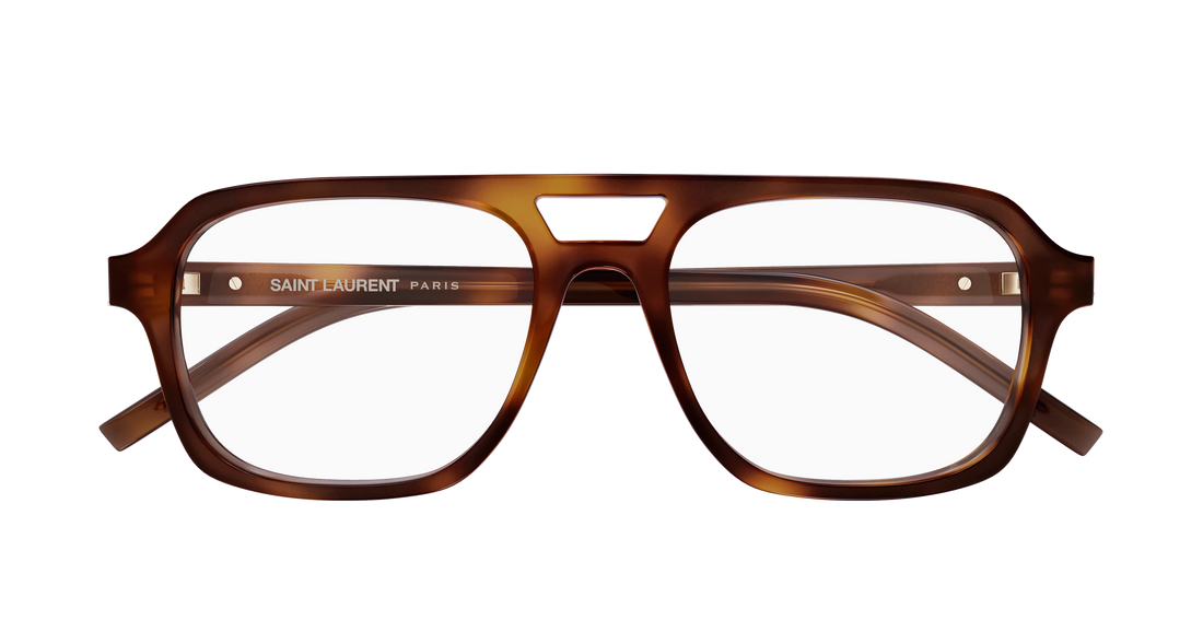Óculos graduados saint laurent sl m179 003 havana pilot/navigator femenino tamanho 53mm - Vista de detalhe