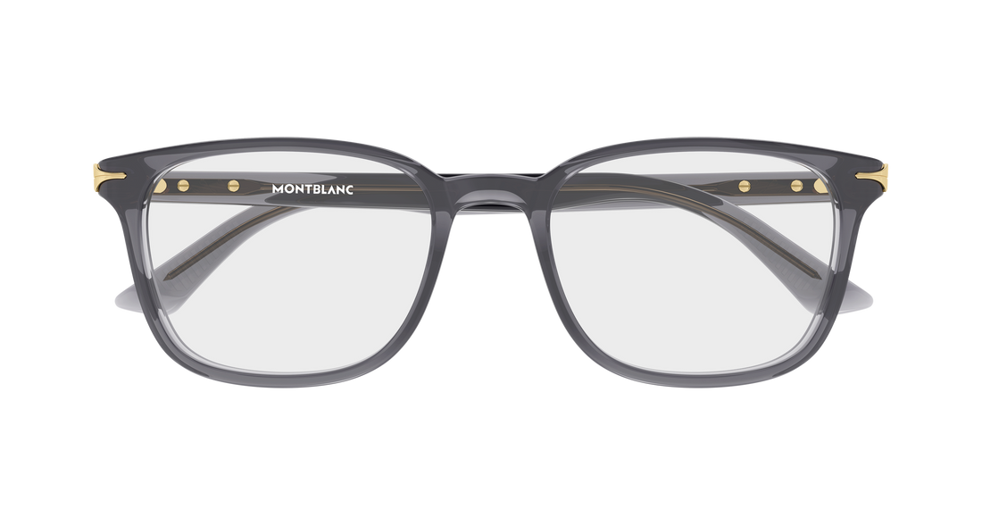 Óculos graduados montblanc mb0519oa 004 gris rectangular / squared masculino tamanho 54mm - Vista de detalhe