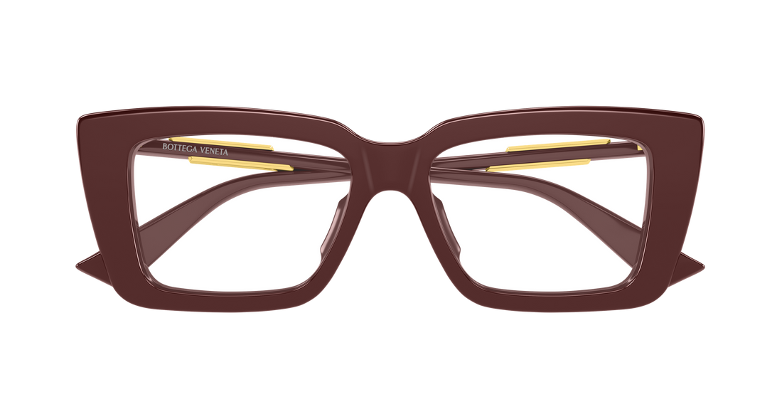 Óculos graduados bottega veneta bv1448o 004 burdeos rectangular / squared femenino tamanho 53mm - Vista de detalhe