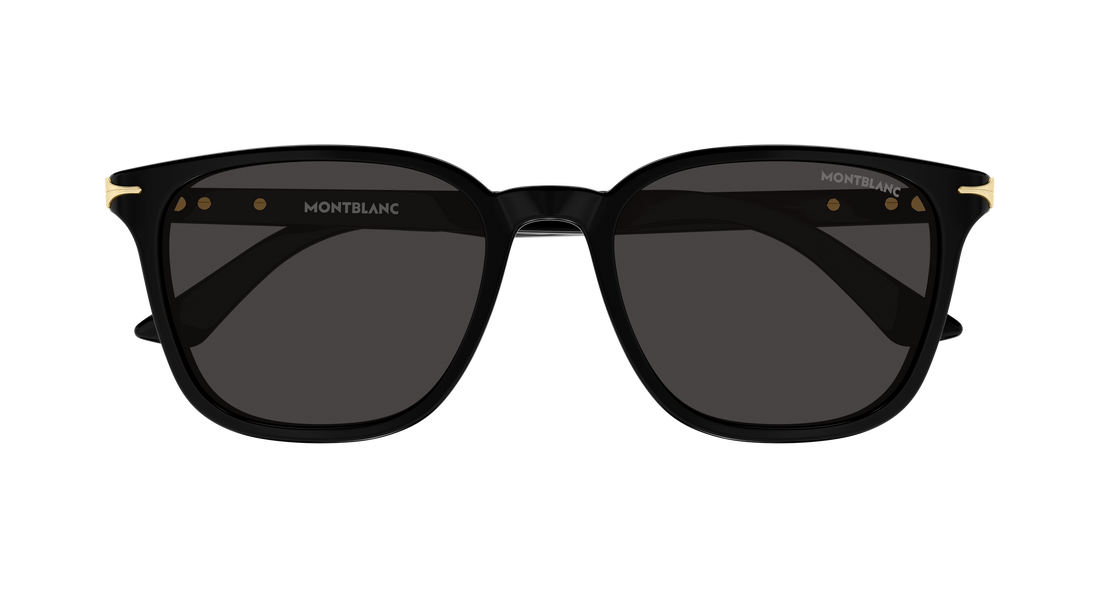 Óculos de sol montblanc mb0518sa 001 negro rectangular / squared masculino tamanho 55mm - Vista de detalhe