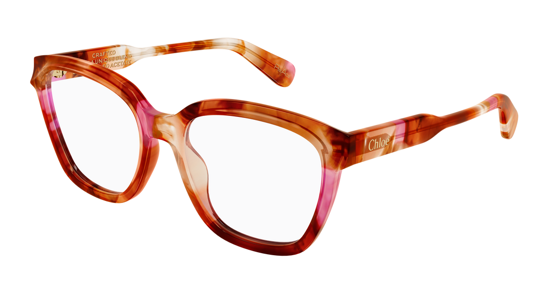 Lunettes de vue chloé ch0265o 008 havana round/oval/panthos femenino taille 54mm - Vue principale