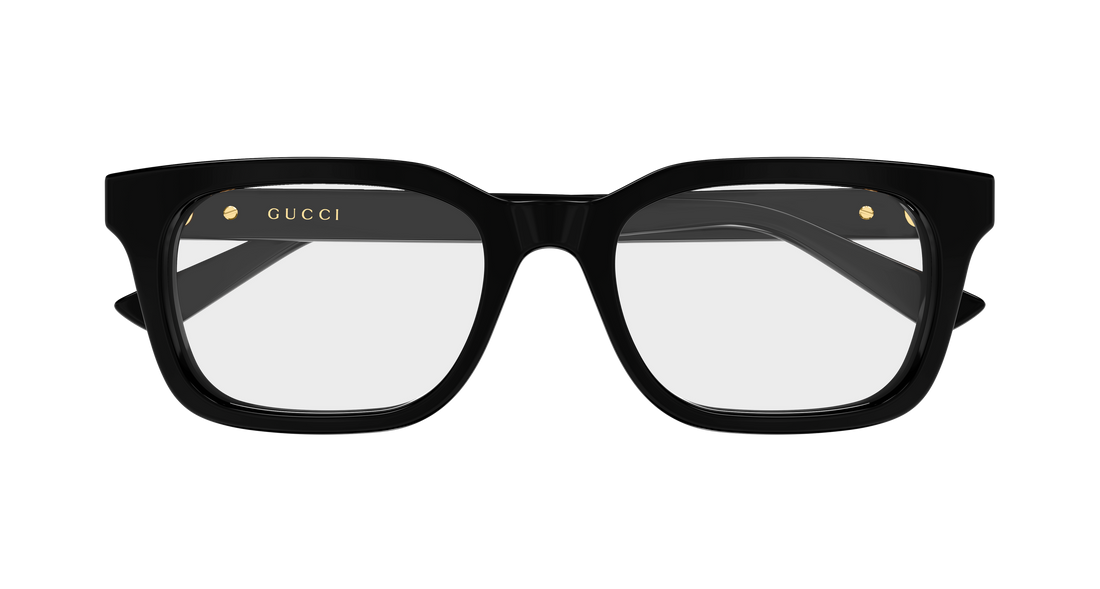 Óculos graduados gucci gg2249o 001 negro rectangular / squared masculino tamanho 53mm - Vista de detalhe