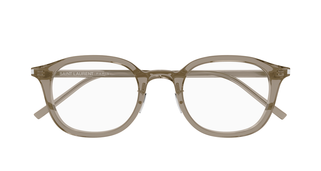 Occhiali da vista saint laurent sl 959/j 003 marron round/oval/panthos masculino taglia 49mm - Vista dettagliata