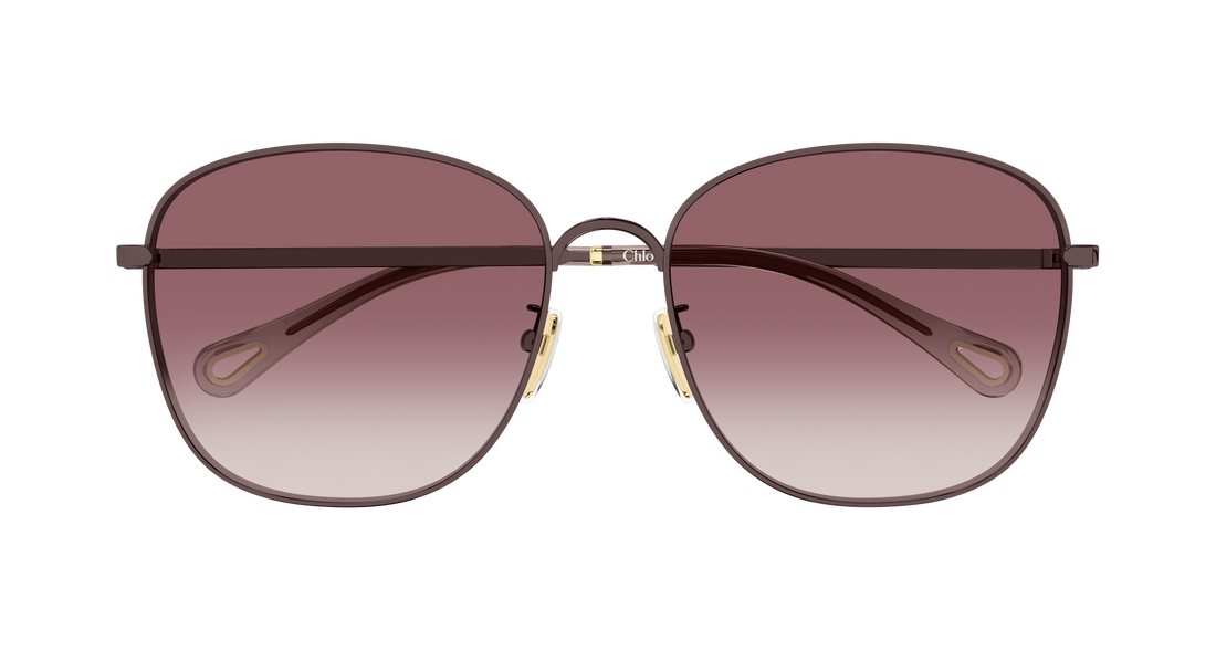 Óculos de sol chloé ch0407sk 003 marron round/oval/panthos femenino tamanho 59mm - Vista de detalhe