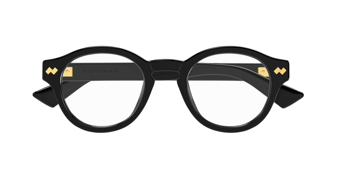 Occhiali da vista bottega veneta bv1444oa 001 negro round/oval/panthos unisex taglia 49mm - Vista dettagliata