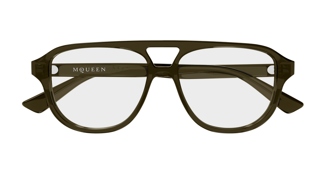 Gafas graduadas alexander mcqueen am0574o 004 verde pilot/navigator unisex talla 54mm - Vista de detalle