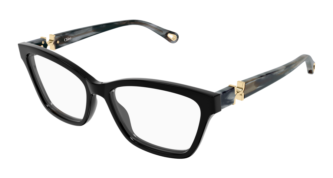 Briller chloé ch0412o 001 negro cat eye femenino størrelse 54mm - Hovedvisning