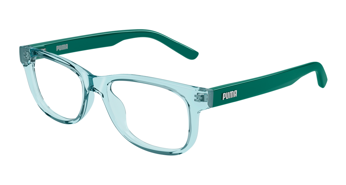 Óculos graduados puma pj0093o 006 verde rectangular / squared infantil tamanho 50mm - Vista principal