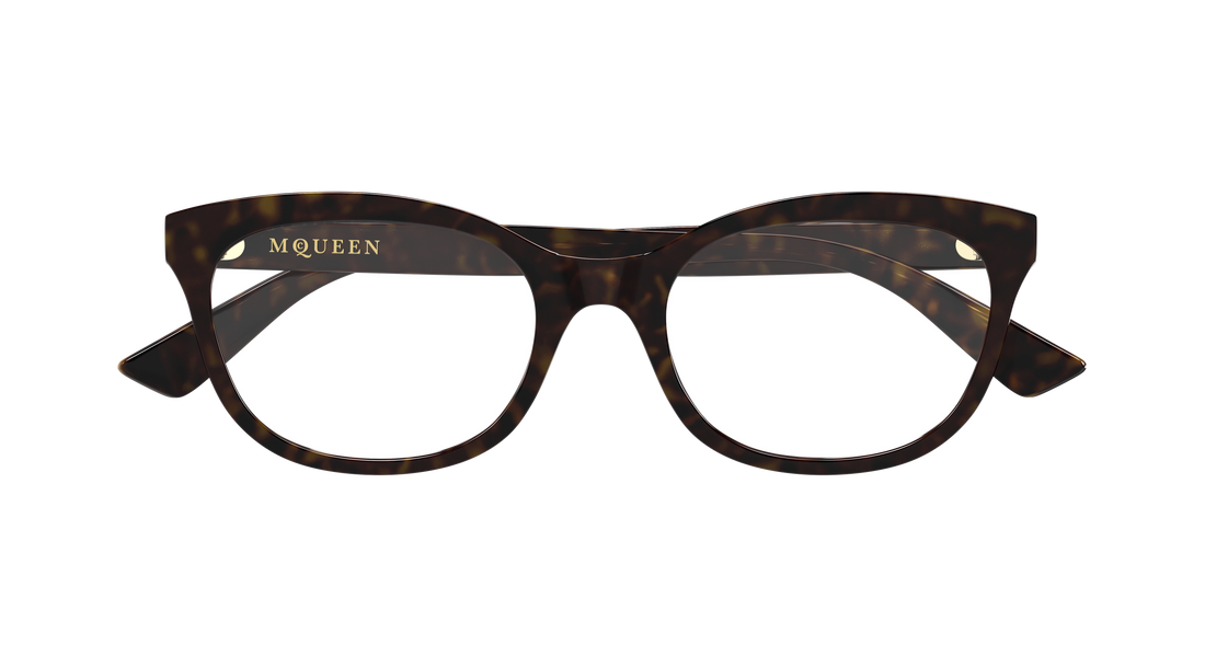 Brillen alexander mcqueen am0569o 002 havana cat eye femenino größe 53mm - Detailansicht