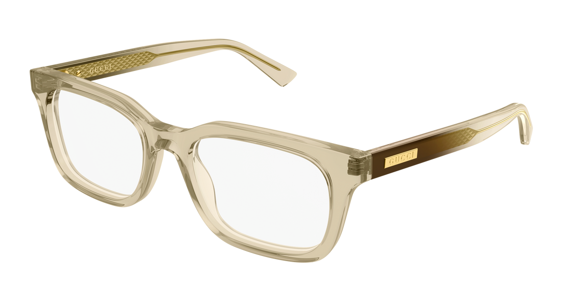 Óculos graduados gucci gg2249o 004 beige rectangular / squared masculino tamanho 53mm - Vista principal