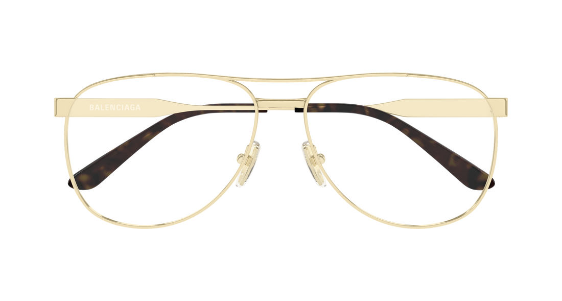 Lunettes de vue balenciaga bb0539o 004 dorado pilot/navigator masculino taille 61mm - Vue détaillée