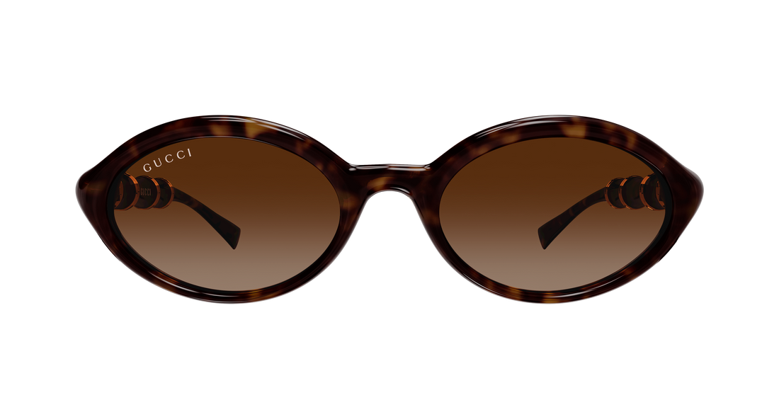 Óculos de sol gucci gg2059s 002 havana round/oval/panthos femenino tamanho 51mm - Vista de detalhe