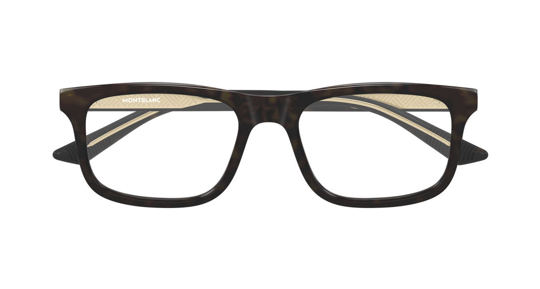 Óculos graduados montblanc mb0457o 008 havana rectangular / squared masculino tamanho 57mm - Vista de detalhe