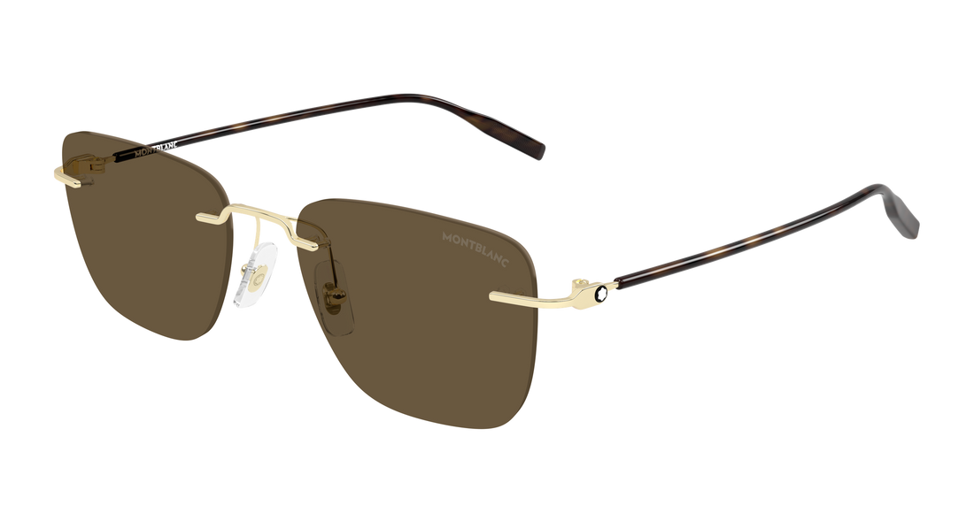 Gafas de sol montblanc mb0470s 003 dorado rectangular / squared masculino talla 54mm - Vista principal