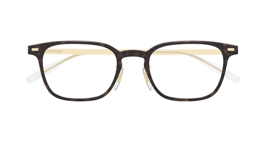 Briller montblanc mb0467ol 015 havana rectangular / squared masculino størrelse 57mm - Detaljeret visning