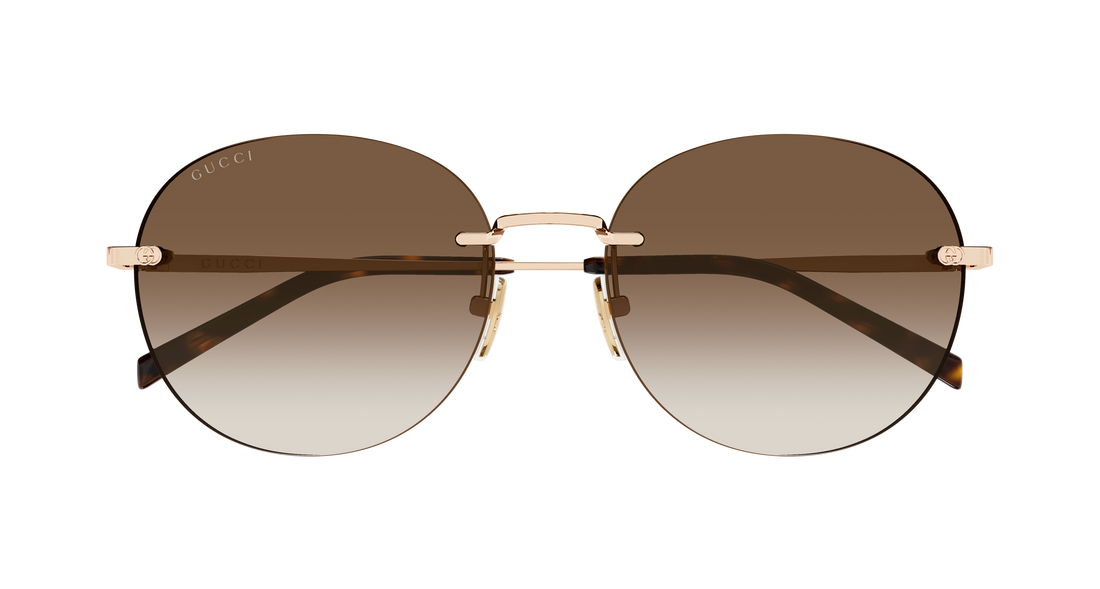 Óculos de sol gucci gg2101sa 002 dorado round/oval/panthos femenino tamanho 58mm - Vista de detalhe