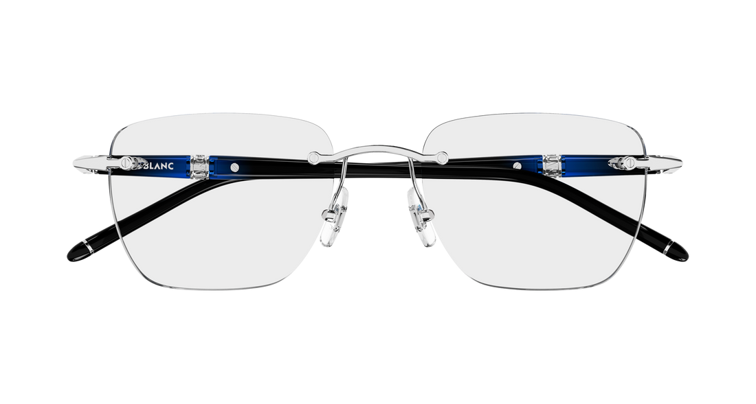 Glasögon montblanc mb0346o 006 plateado rectangular / squared masculino storlek 53mm - Detaljvy