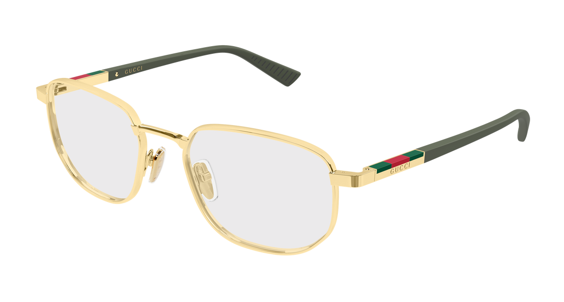 Occhiali da vista gucci gg2093o 003 dorado round/oval/panthos masculino taglia 53mm - Vista principale