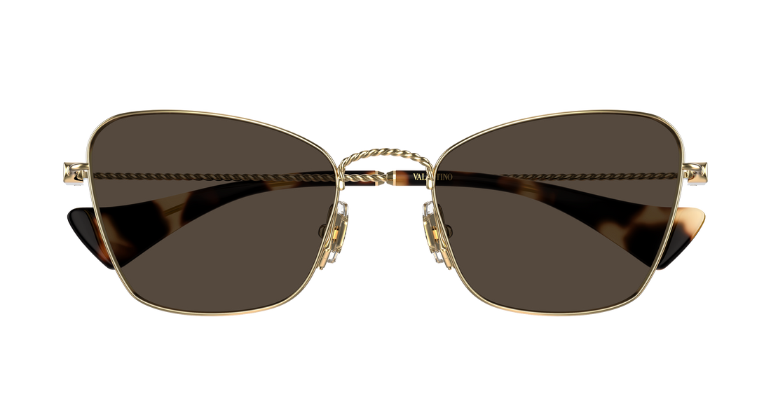 Óculos de sol valentino vg0063s 002 dorado cat eye femenino tamanho 52mm - Vista de detalhe