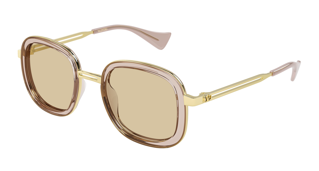 Óculos de sol valentino vg0062s 003 beige round/oval/panthos femenino tamanho 47mm - Vista principal