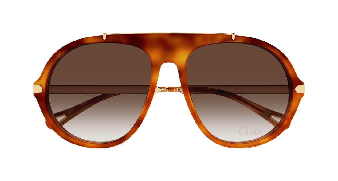Solglasögon chloé ch0357s 002 havana round/oval/panthos femenino storlek 58mm - Detaljvy