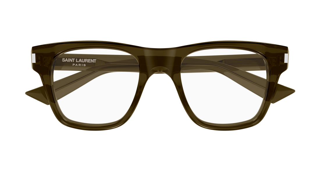 Prescription glasses saint laurent sl 875 opt 005 marron rectangular / squared masculino size 50mm - Detailed view