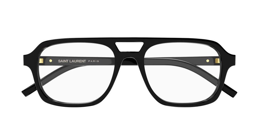 Óculos graduados saint laurent sl m179 001 negro pilot/navigator femenino tamanho 53mm - Vista de detalhe