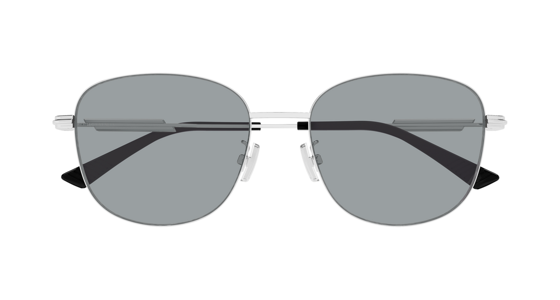 Óculos de sol bottega veneta bv1517sa 005 plateado round/oval/panthos femenino tamanho 56mm - Vista de detalhe