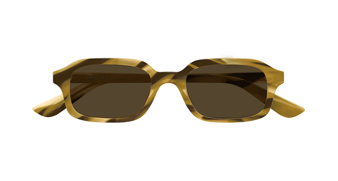 Óculos de sol alexander mcqueen am0558s 003 havana rectangular / squared masculino tamanho 51mm - Vista de detalhe