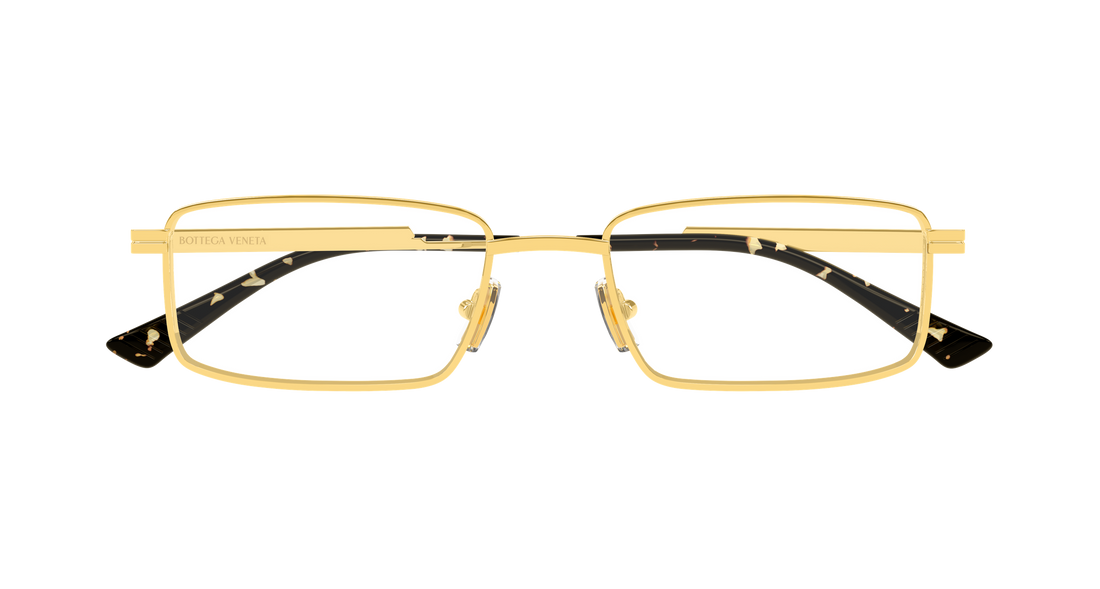 Óculos graduados bottega veneta bv1467o 003 dorado rectangular / squared unisex tamanho 56mm - Vista de detalhe