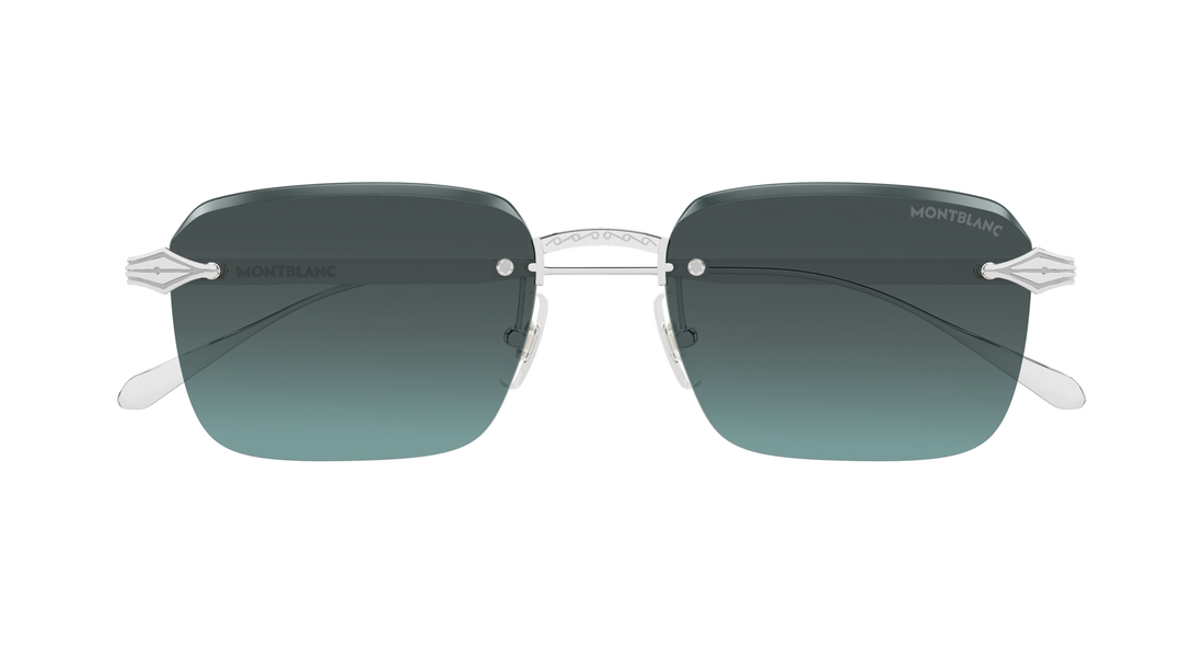 Gafas de sol montblanc mb0456s 002 plateado rectangular / squared masculino talla 54mm - Vista de detalle