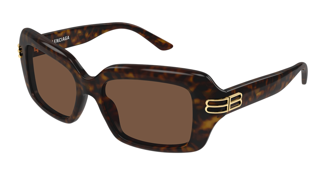 Lunettes de soleil balenciaga bb0465s 002 havana rectangular / squared femenino taille 56mm - Vue principale