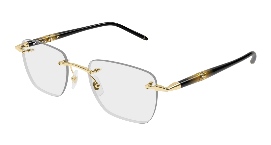 Glasögon montblanc mb0346o 005 dorado rectangular / squared masculino storlek 53mm - Huvudvy